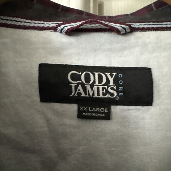 Cody James Mens 2XL Plaid Western Shirt Long Sleeve Red Cowboy Workwear Casual - Picture 2 of 8